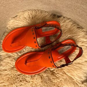 Jimmy Choo Vibrant Orange Sandals